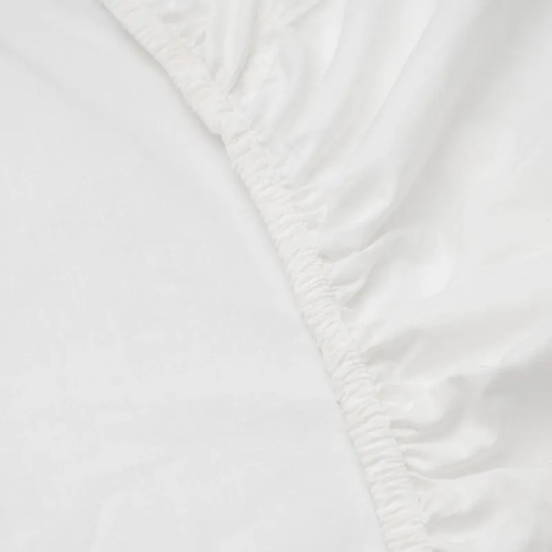 200 Thread Count 100% Cotton Percale Fitted Sheet - White