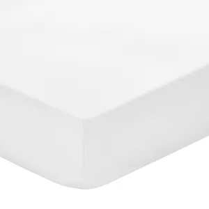 200 Thread Count 100% Cotton Percale Fitted Sheet - White