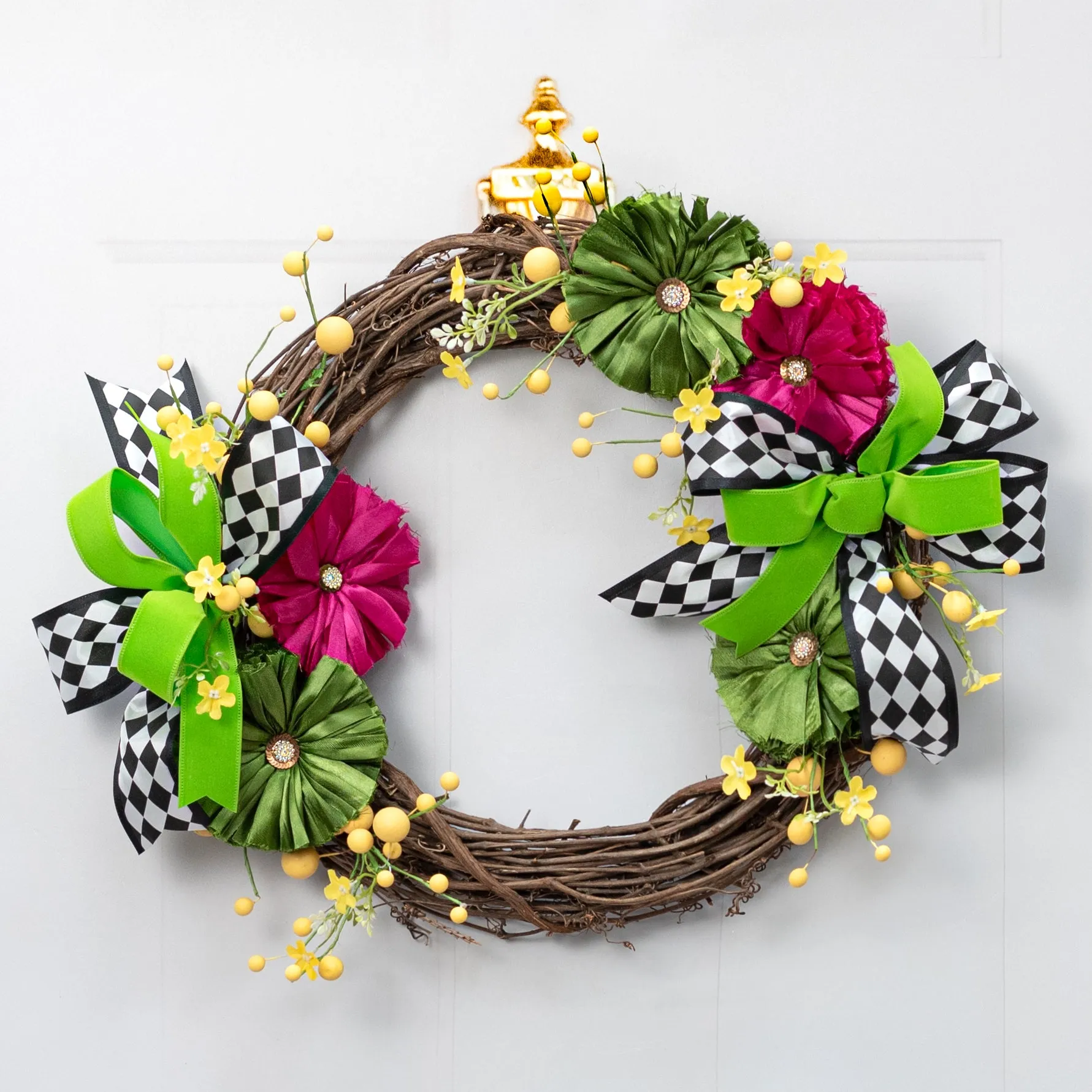 5" Ribbon Flower Clip: Fuchsia Hot Pink