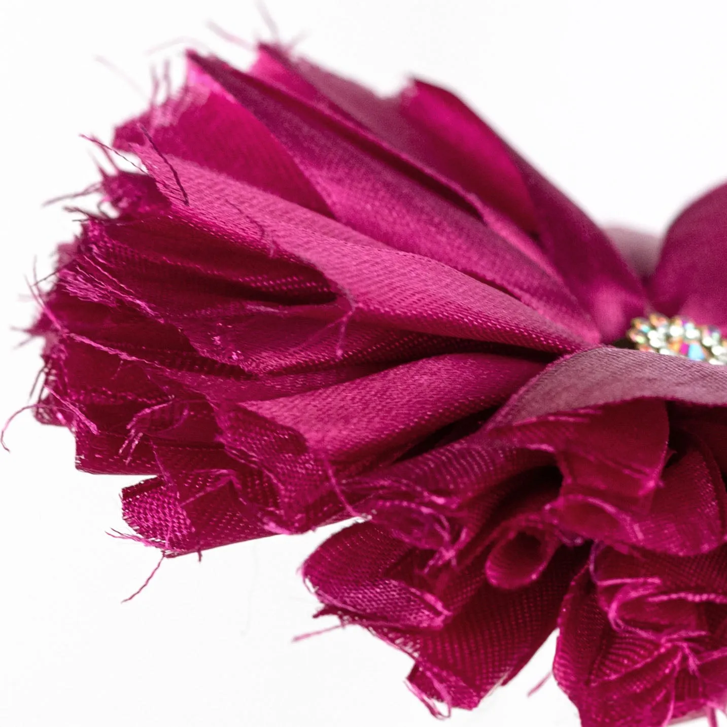 5" Ribbon Flower Clip: Fuchsia Hot Pink