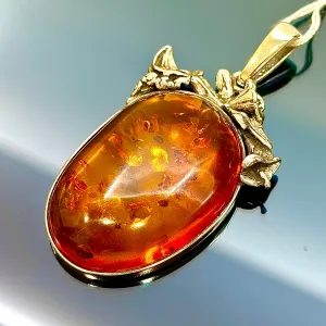 925 Silver Amber Pendant
