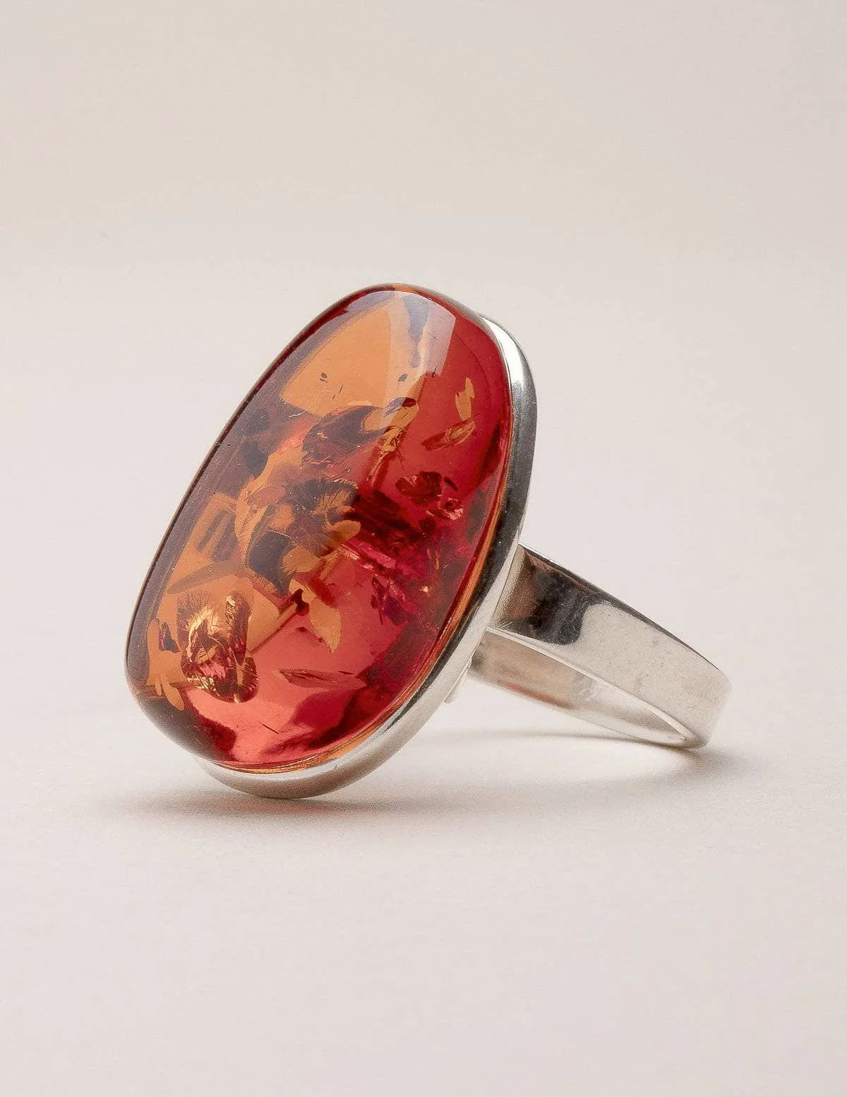 Amber Free Form Ring - Adjustable