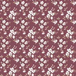 Anemone Mini Cranberry Wallpaper from the Secret Garden Collection