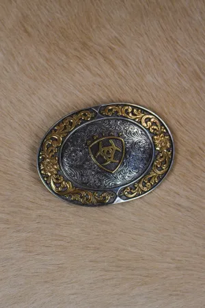 Ariat Smooth Edge Floral Emblem Oval Buckle