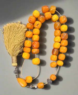 Authentic Old Amber Komboloi, Collectible (Old Amber Rosary) (ROS-43)