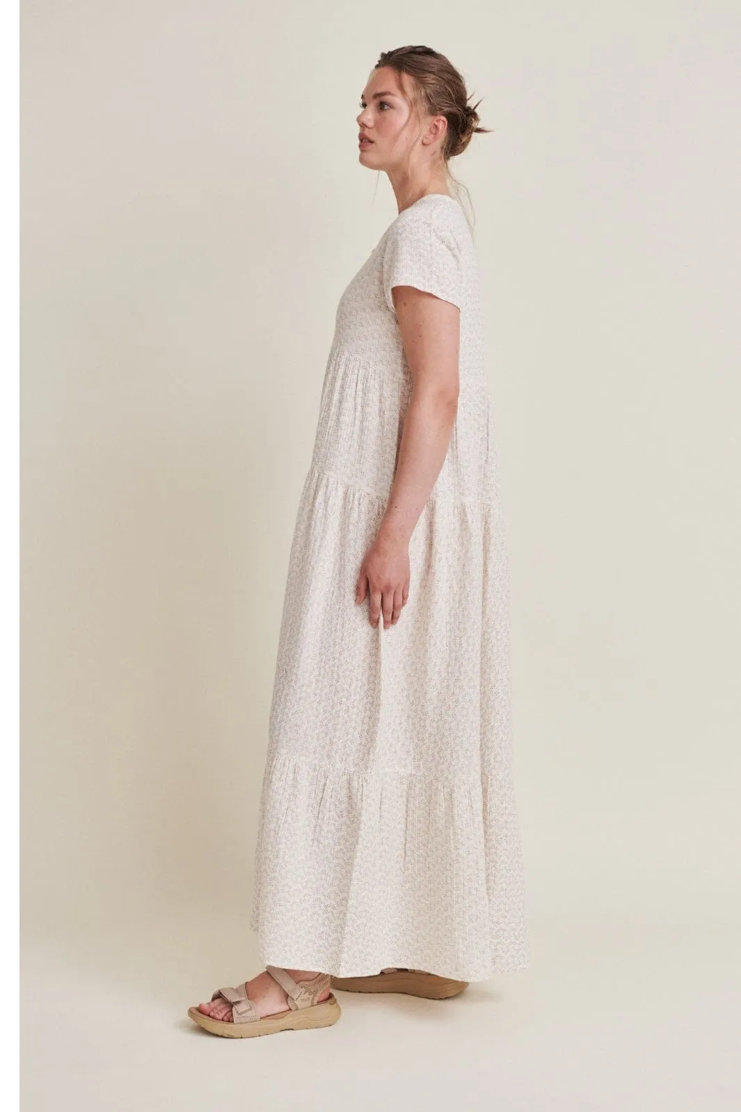 Basic Apparel - Ember Layered Dress Gots - 678 Birch / Amber Brown / Blue Horizon