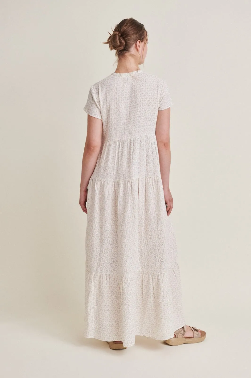Basic Apparel - Ember Layered Dress Gots - 678 Birch / Amber Brown / Blue Horizon