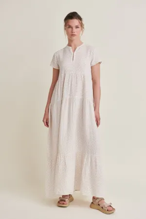 Basic Apparel - Ember Layered Dress Gots - 678 Birch / Amber Brown / Blue Horizon