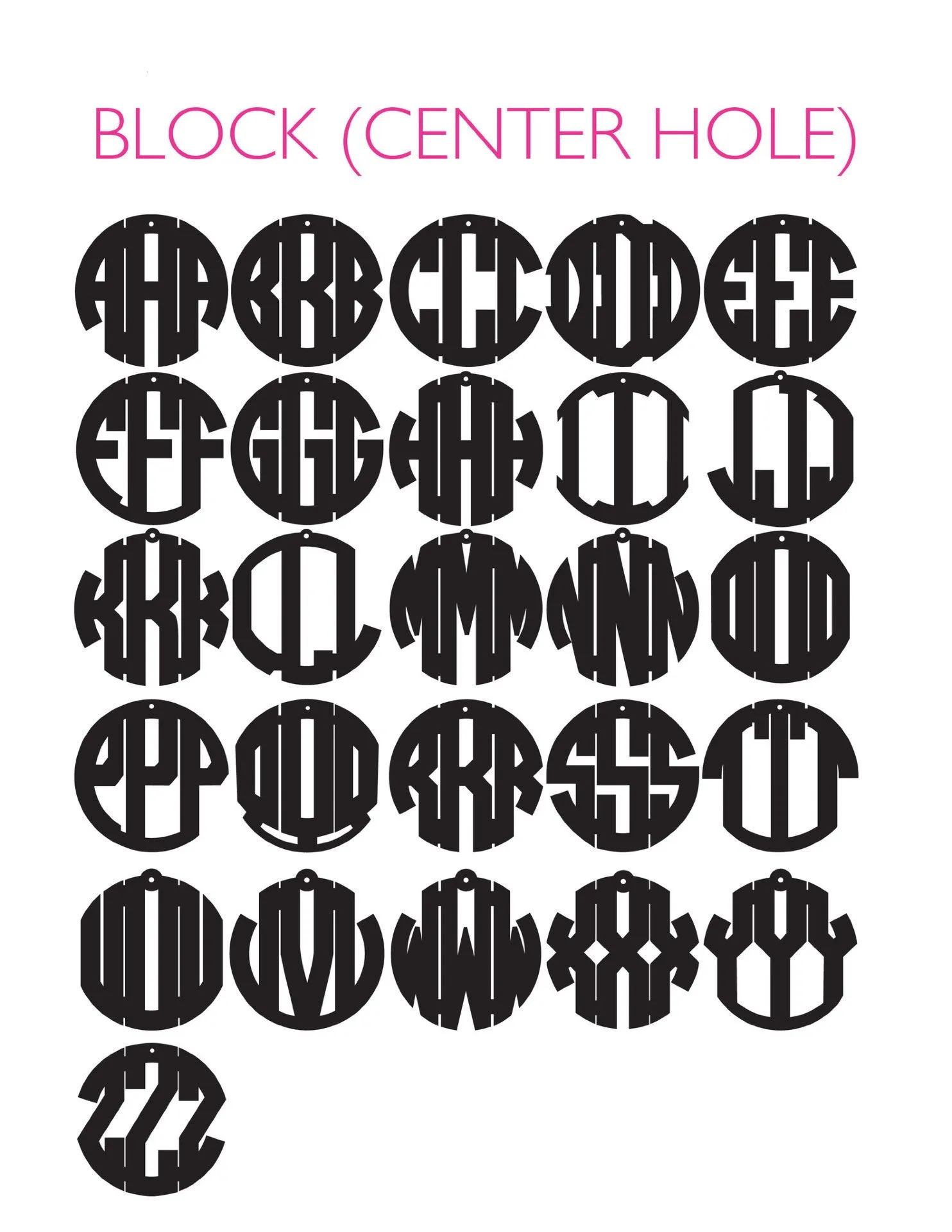 Block Monogram on Greenwich Chain (WS)