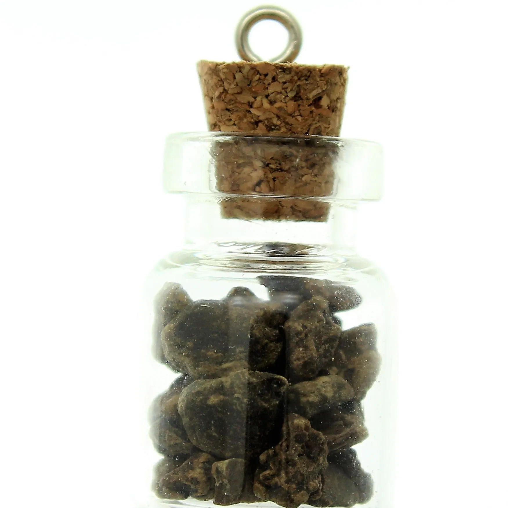 Bottle Charms with Bail Herbs in 22x15mm Glass Bottle