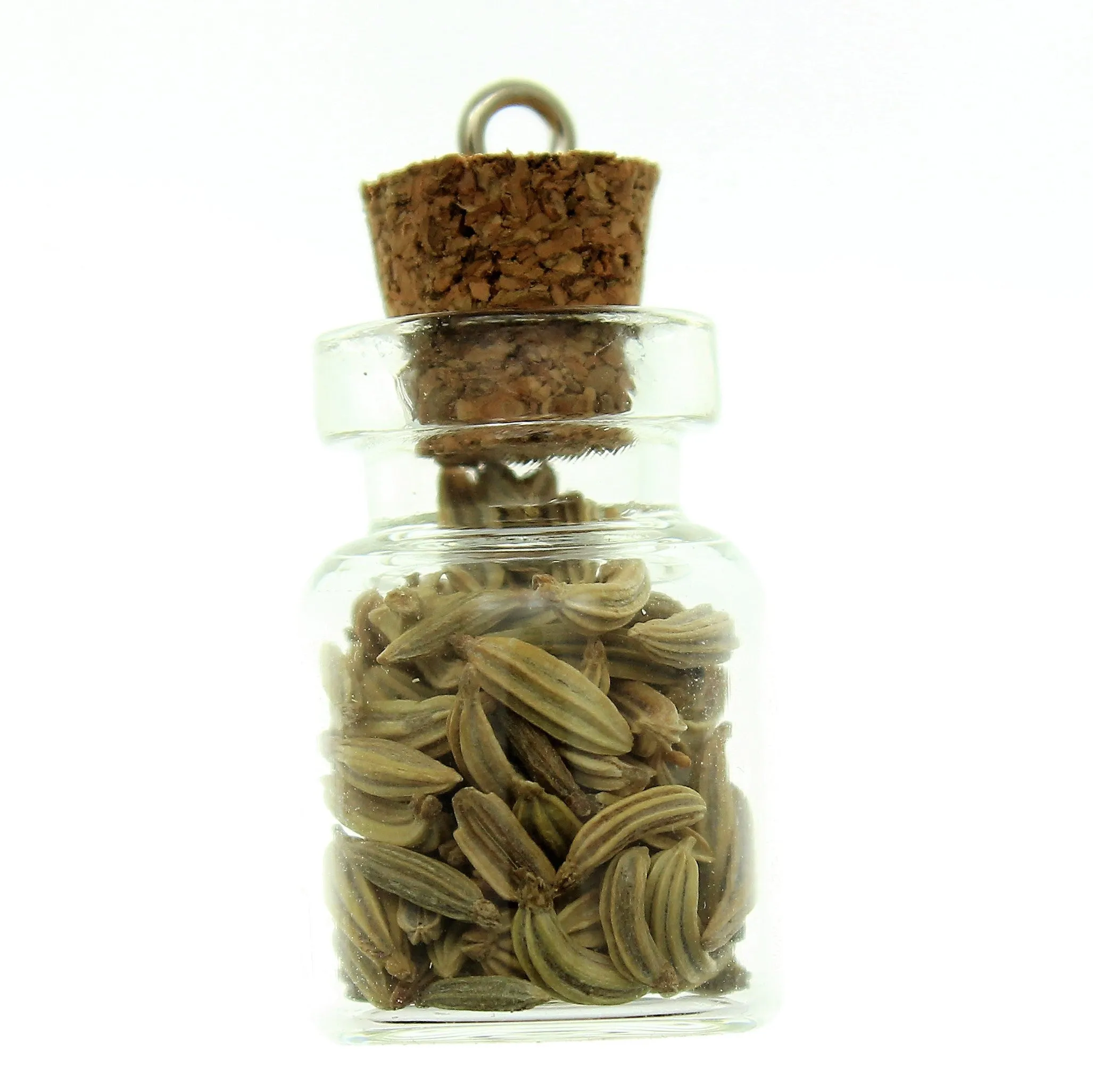 Bottle Charms with Bail Herbs in 22x15mm Glass Bottle