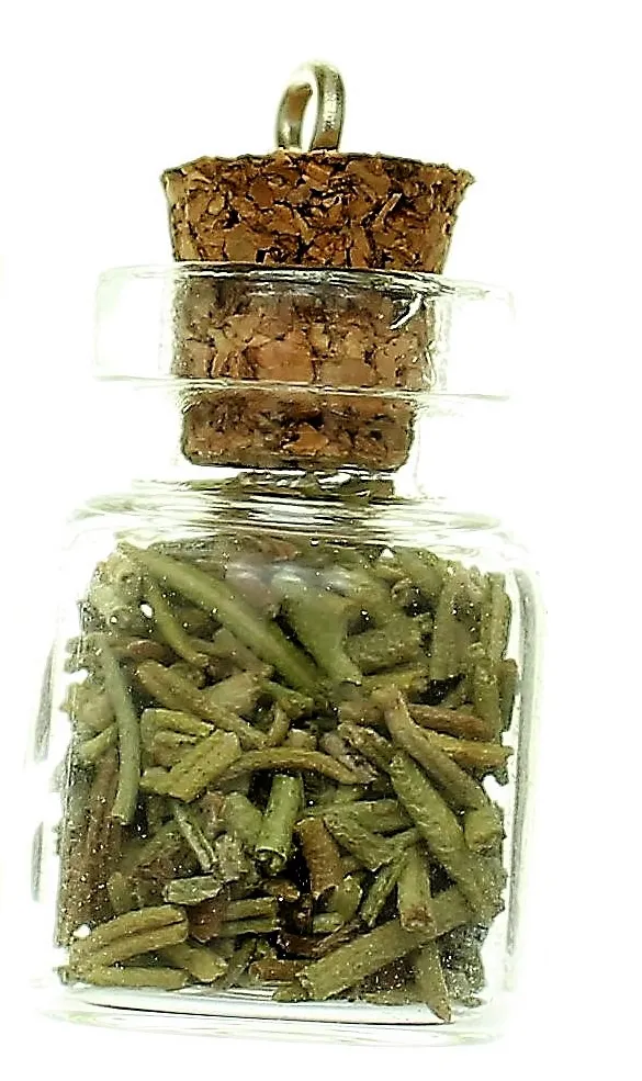 Bottle Charms with Bail Herbs in 22x15mm Glass Bottle