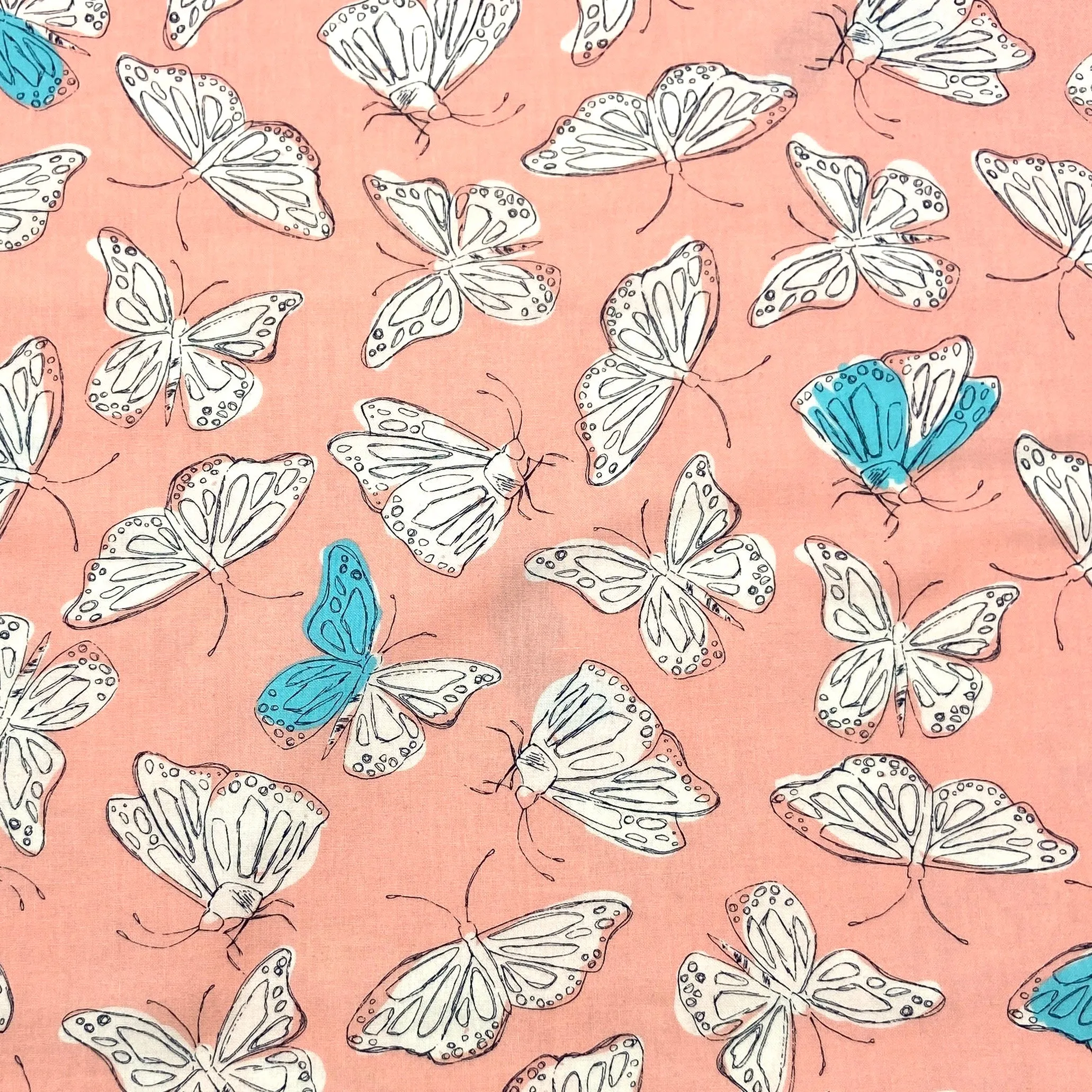 Butterflies Peach | Wild Nectar | Quilting Cotton