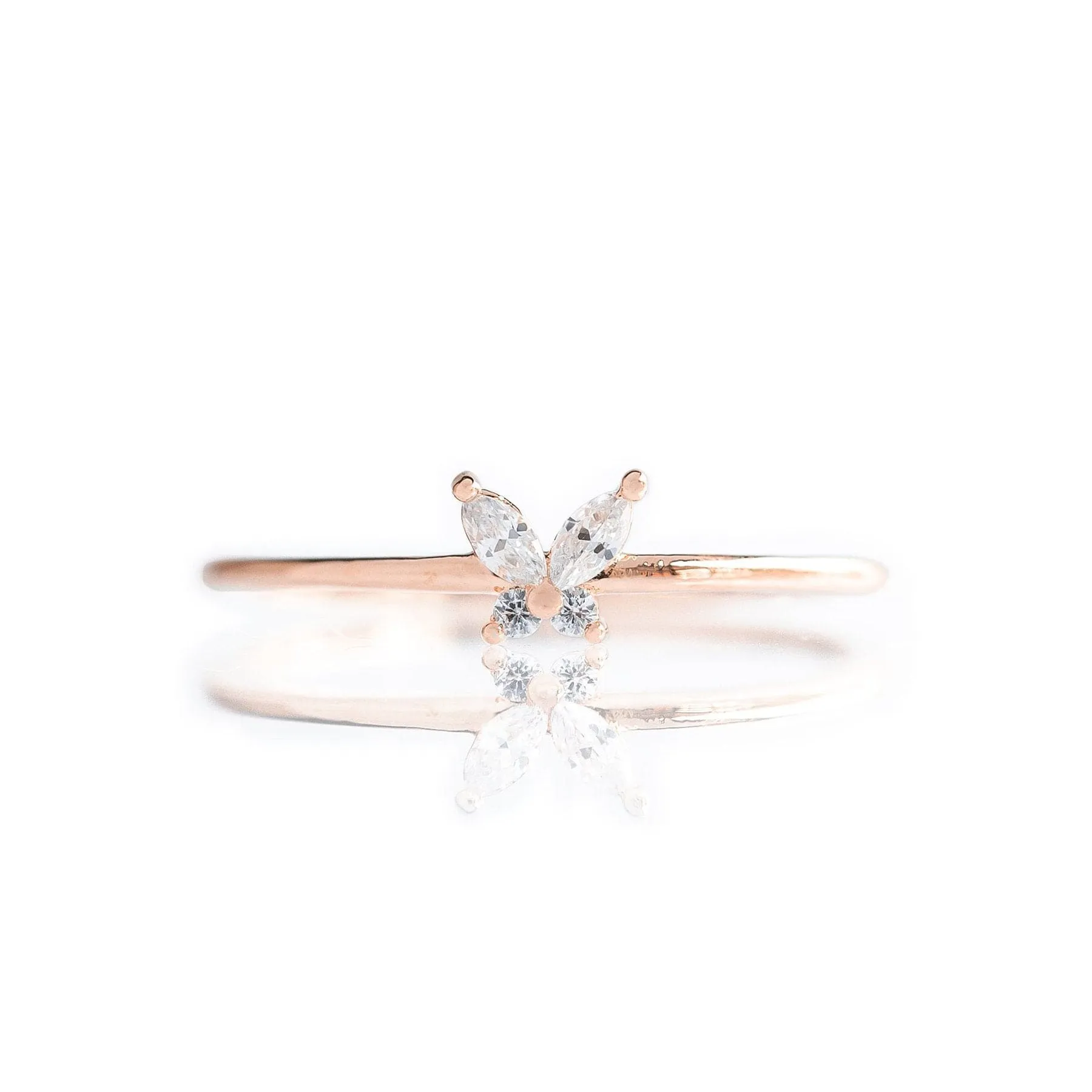 Chic Sweet Floral Butterfly Bear Heart Ring