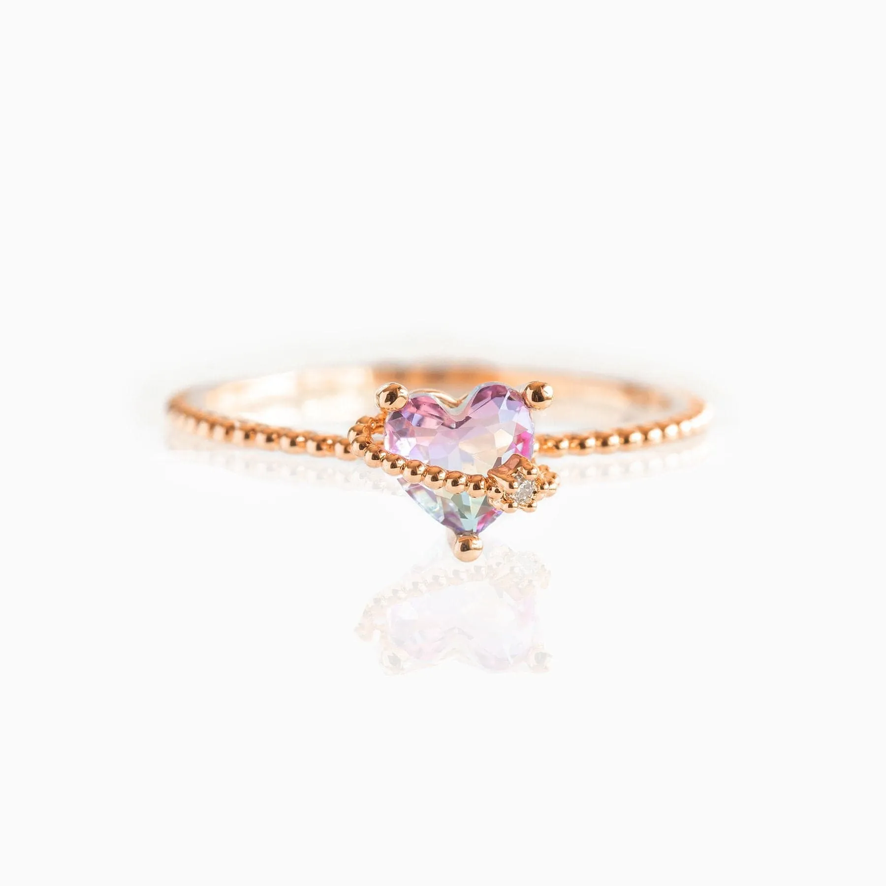 Chic Sweet Floral Butterfly Bear Heart Ring