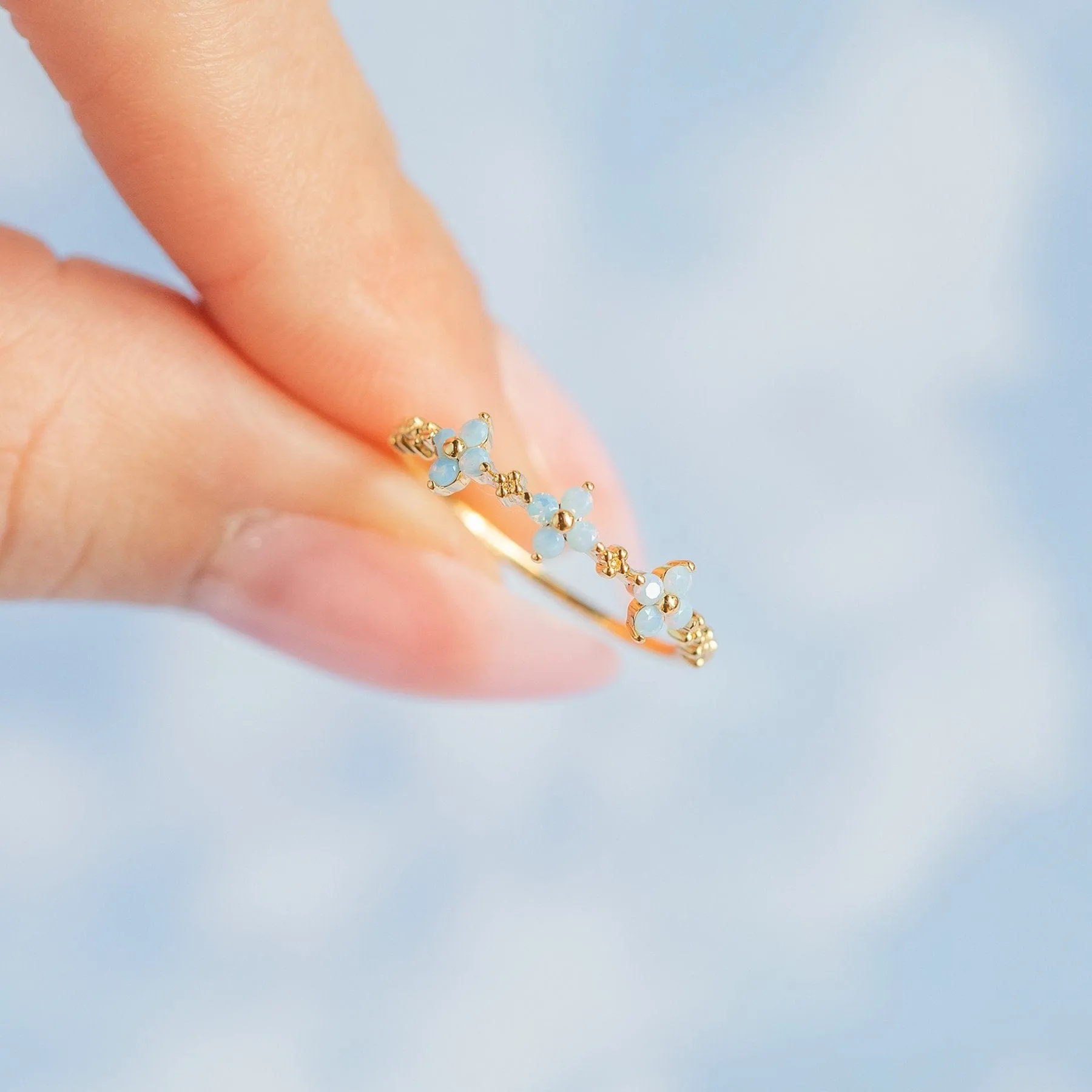 Chic Sweet Floral Butterfly Bear Heart Ring