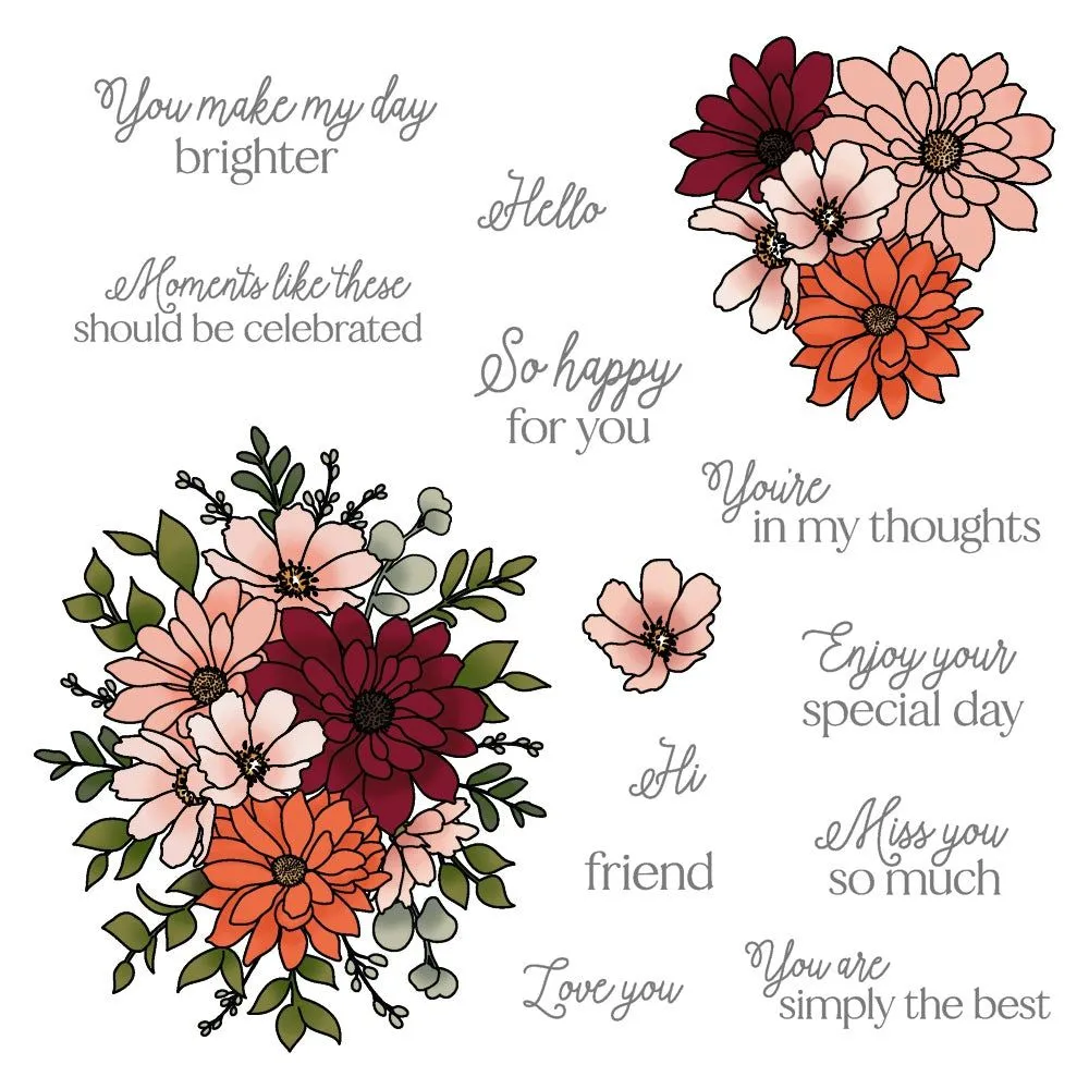 Daisy Layers Bouquet - 6x8 Stamp Set