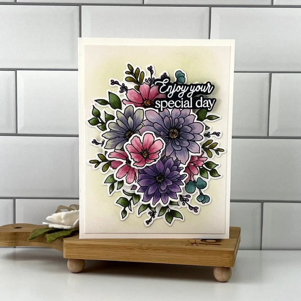 Daisy Layers Bouquet - 6x8 Stamp Set