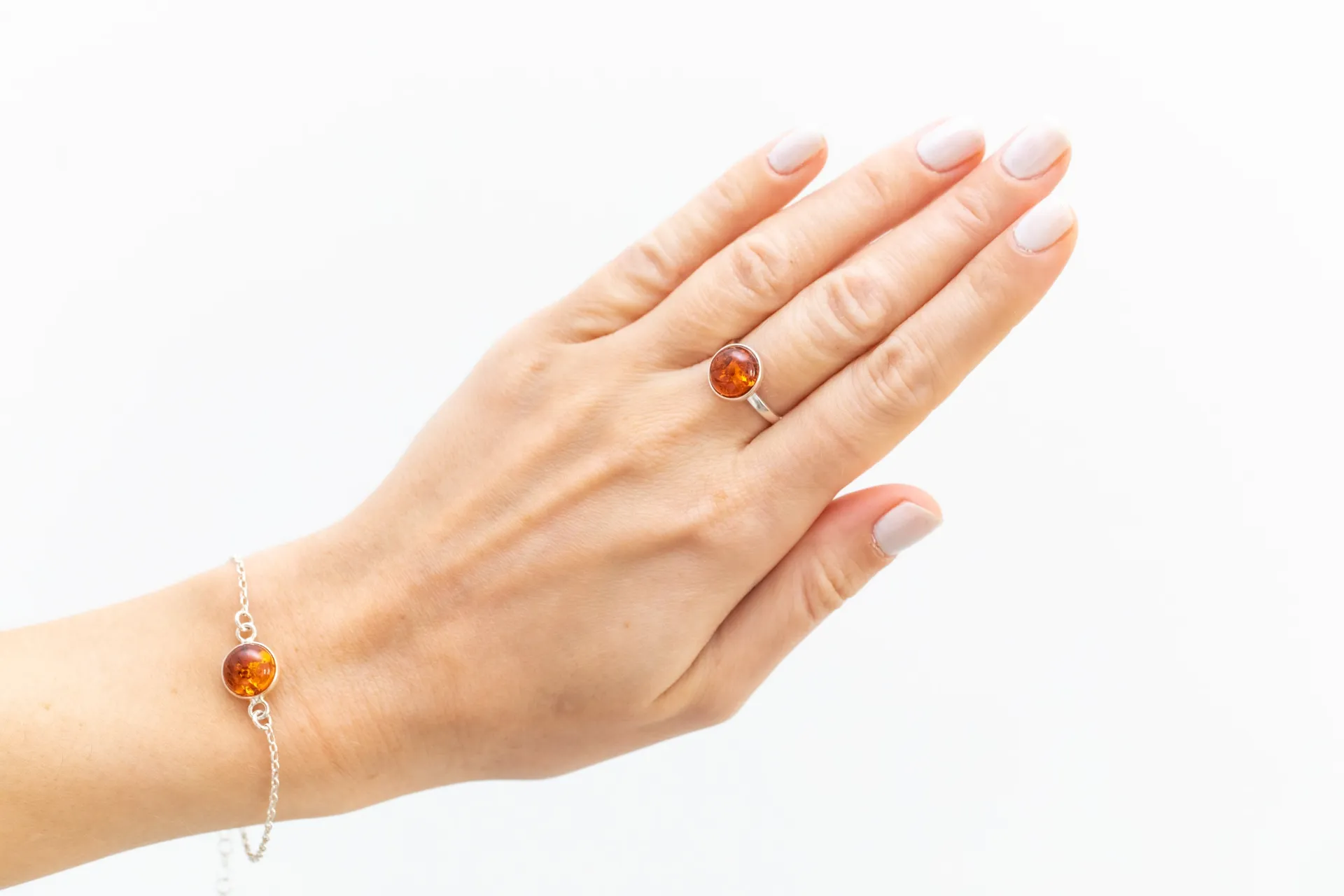 ESSENTIALS Amber Solitaire Ring - Modern Minimalist Jewelry - Timeless Baltic Amber with Sterling Silver