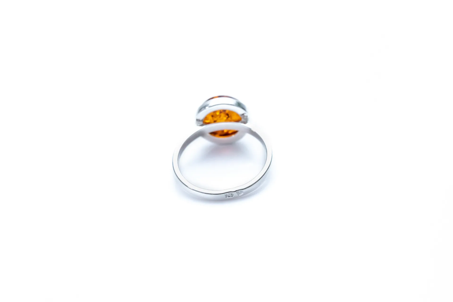 ESSENTIALS Amber Solitaire Ring - Modern Minimalist Jewelry - Timeless Baltic Amber with Sterling Silver