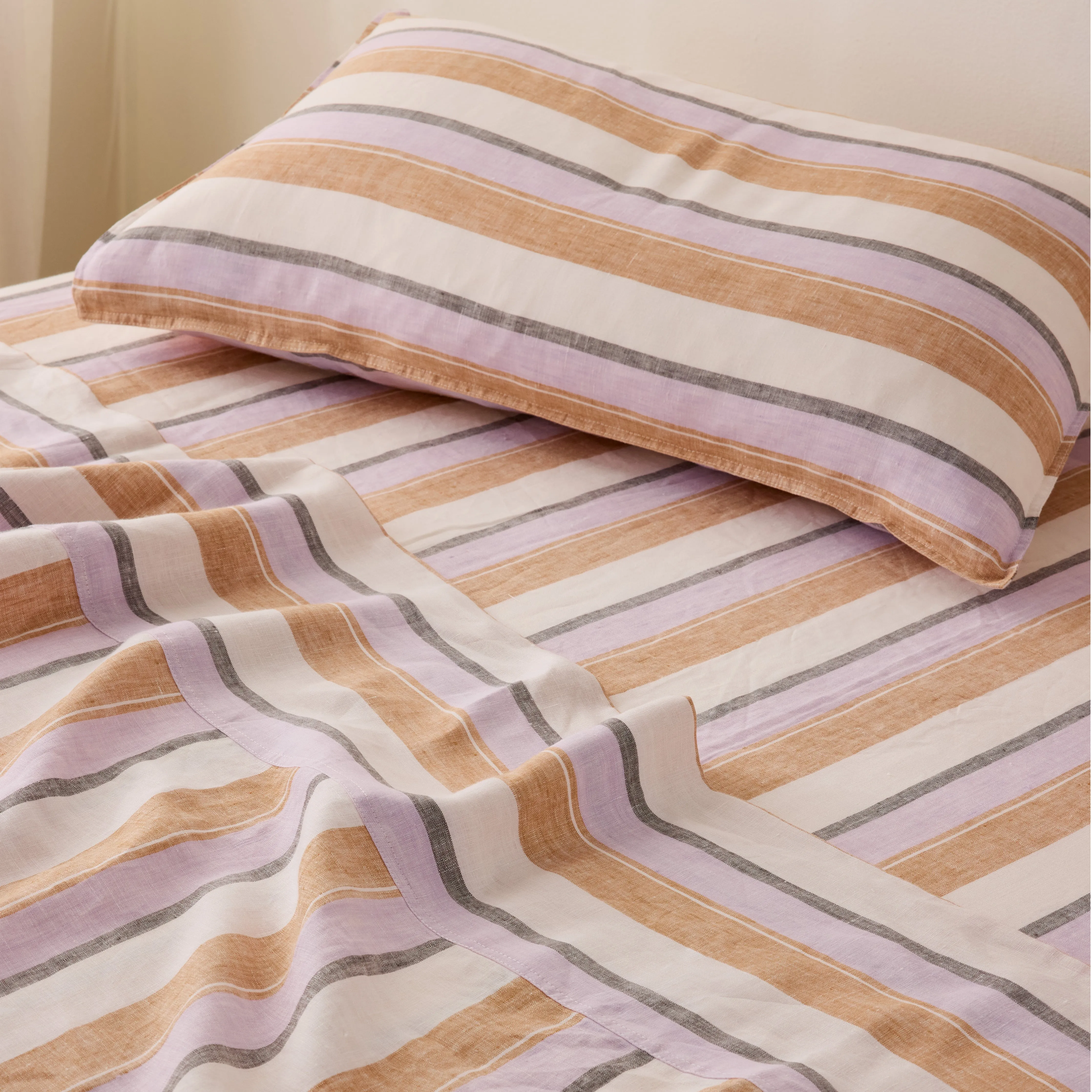 Eve Linen - Martha Stripe Flat Sheet