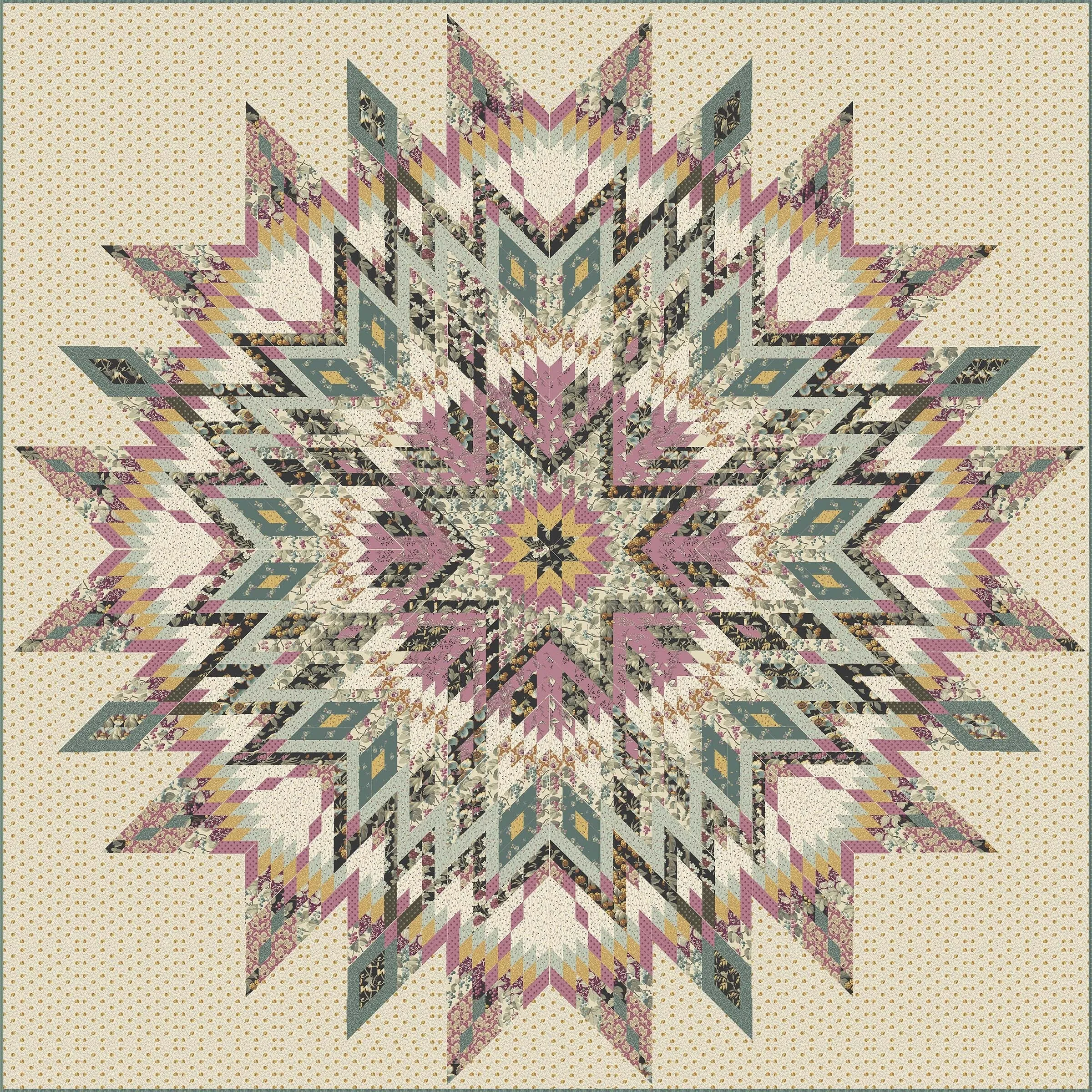 Fabric ORCHID Color SUGAR AND CREAM from English Garden Collection by Edyta Sitar for Andover, A-793-LE