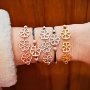 Fallyn Micro Ferris Wheel Trio Leather Bracelet