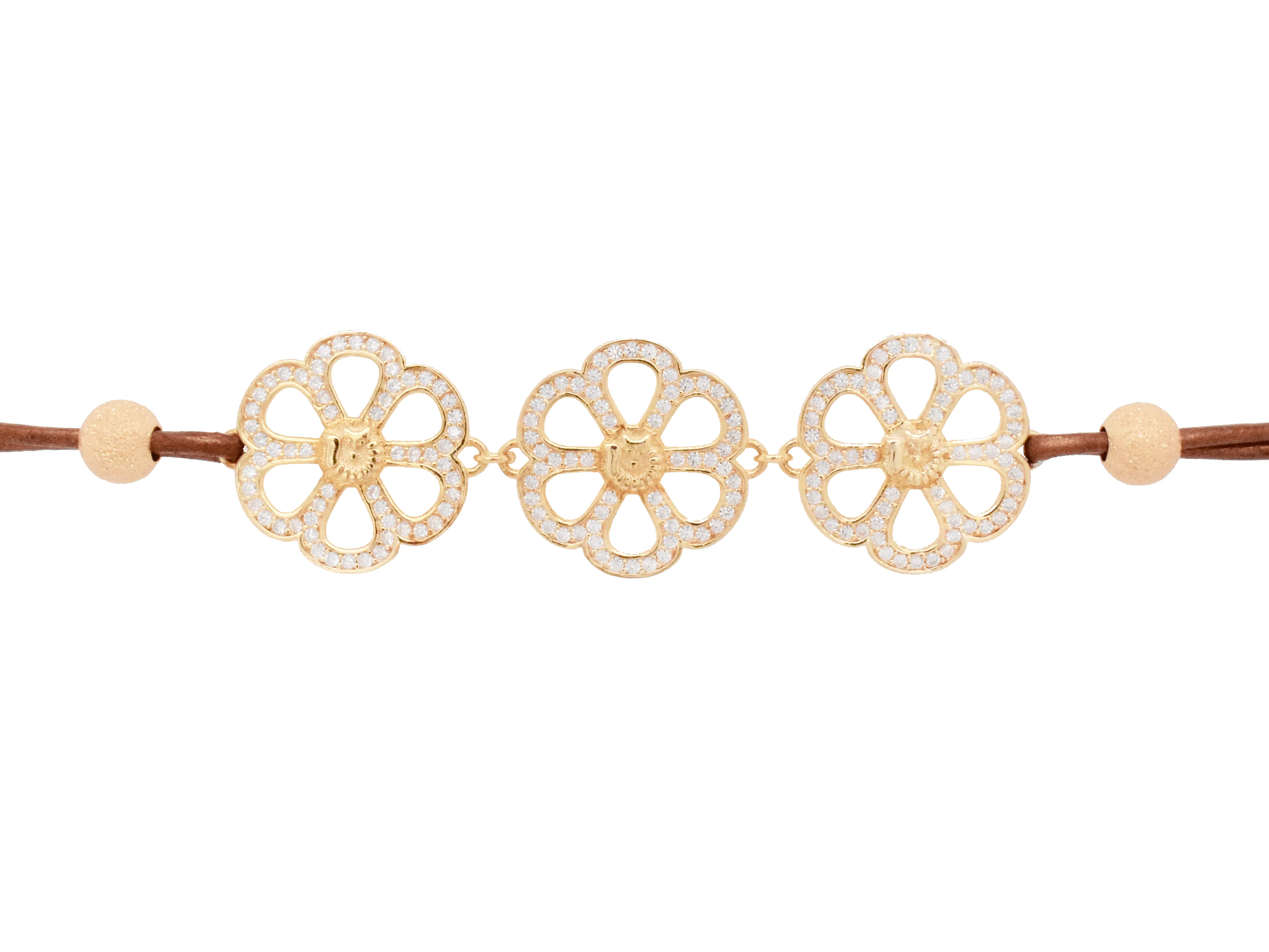 Fallyn Micro Ferris Wheel Trio Leather Bracelet