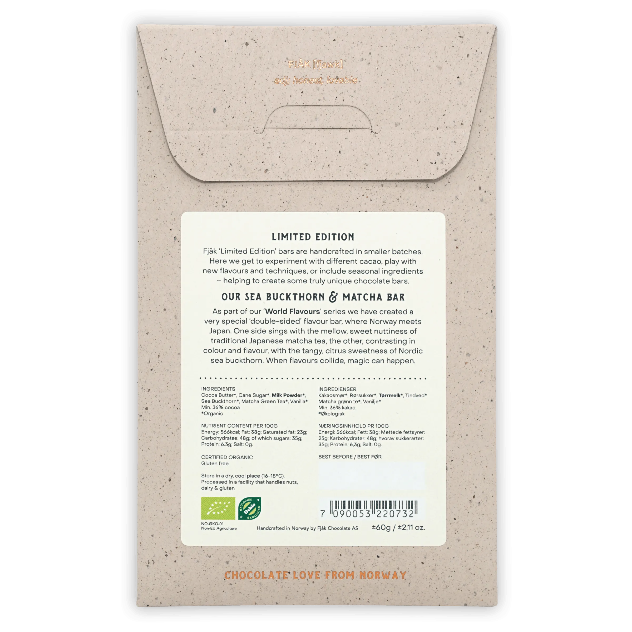 Fjåk Sea Buckthorn & Matcha White Chocolate (Limited Edition)