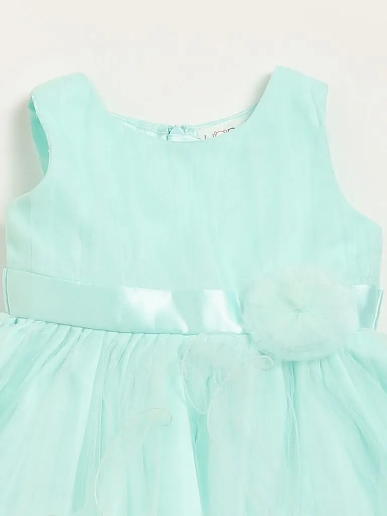 HOP Baby Mint Mesh Fit & Flare Dress