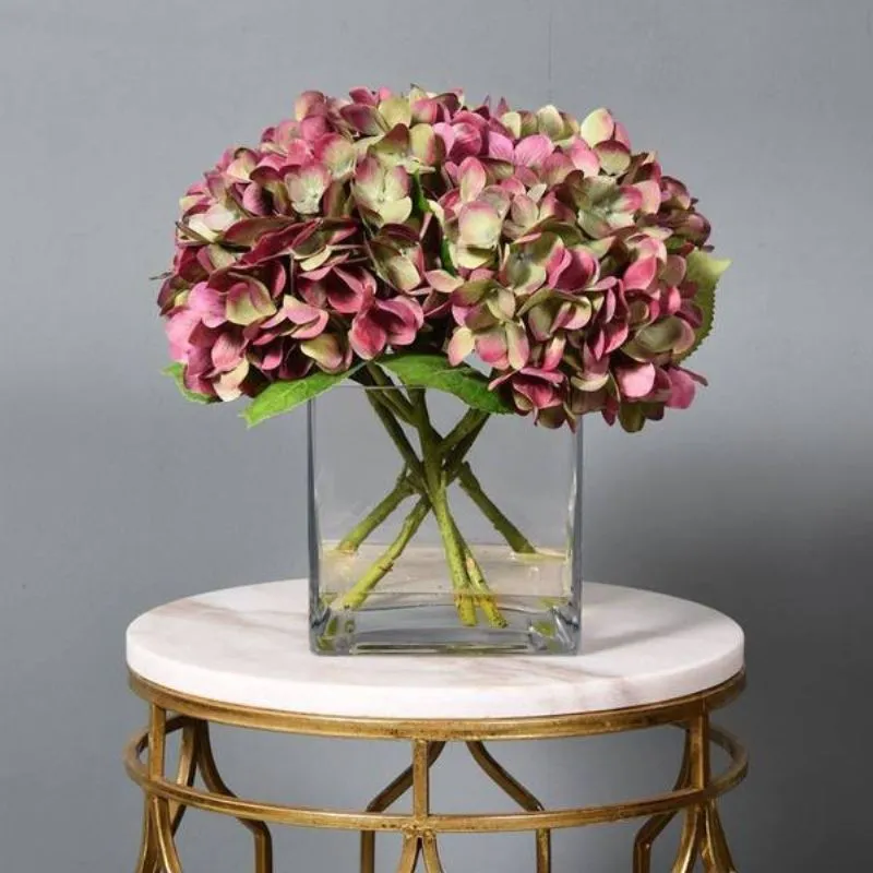 Hydrangea in Glass Vase