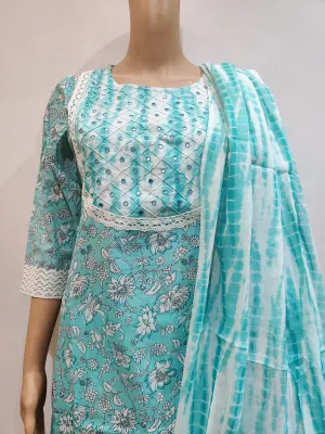 Iceland Poppy Kurta pant with dupatta
