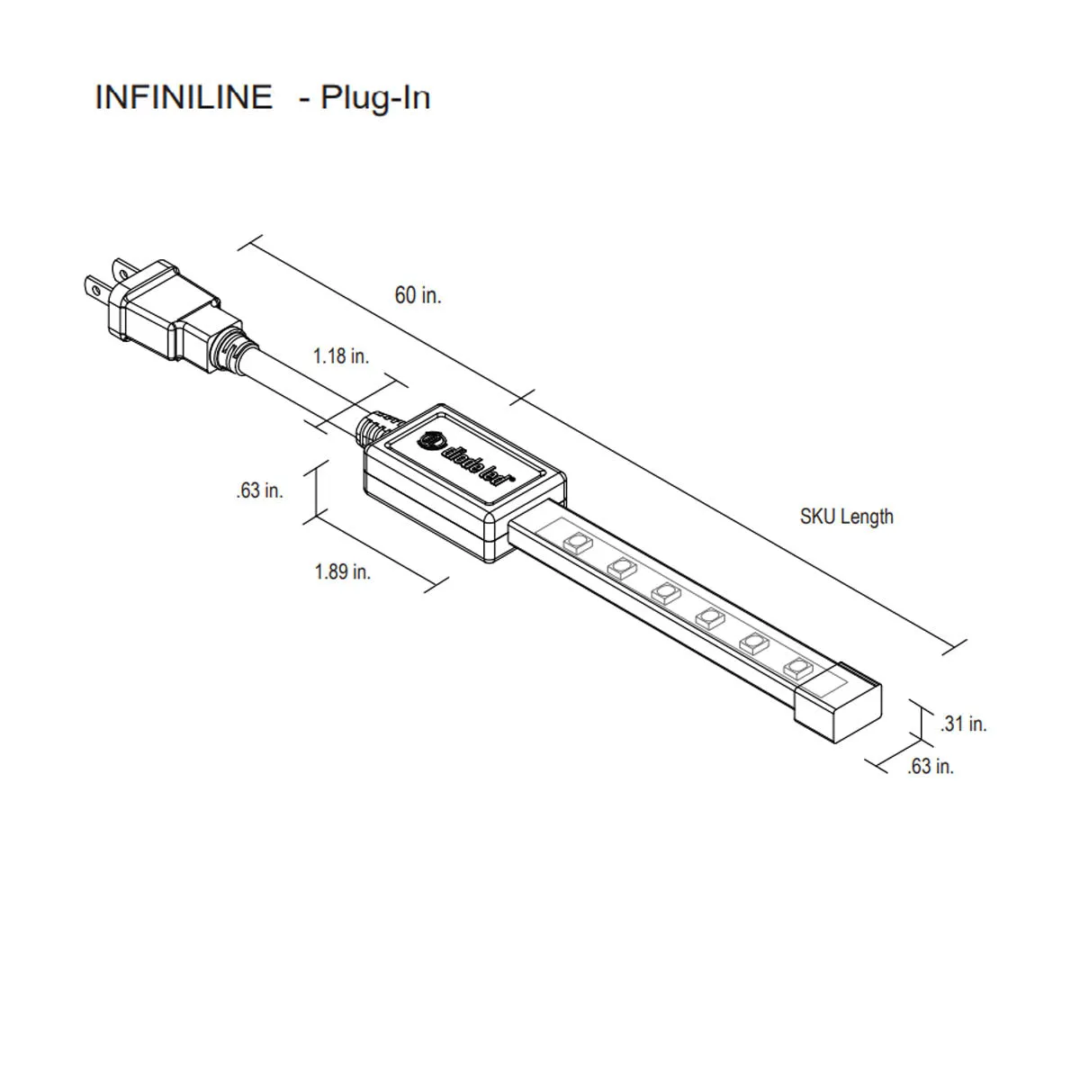 Infiniline Basics 120V LED Strip Light, 164ft Reel, 4200K, 351 Lumens per Ft, IP65 Wet locations