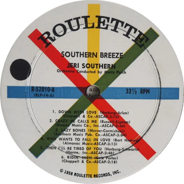 Jeri Southern - Southern Breeze (LP, Album, Mono) (VG)