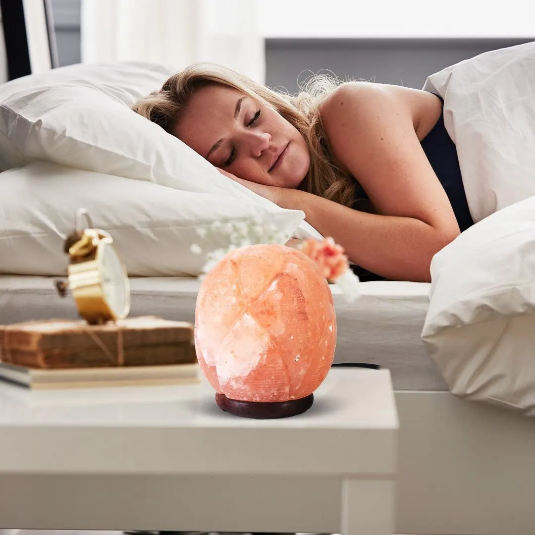 Natural Himalayan Pink Salt Lamp Cut Ellipse Shape