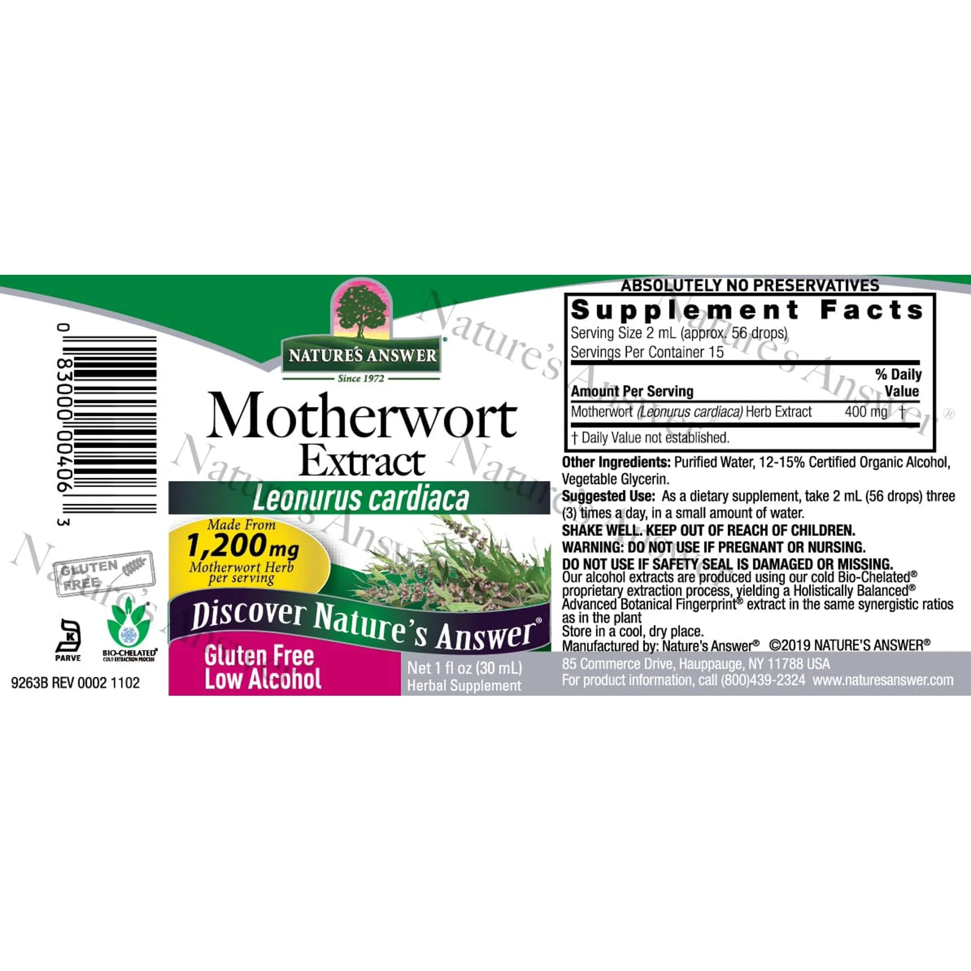 NATURES ANSWER MOTHERWORT EXTRACT 1 Oz