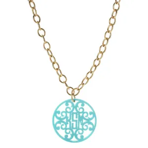 Rimmed Filigree Monogram on Greenwich Chain (WS)