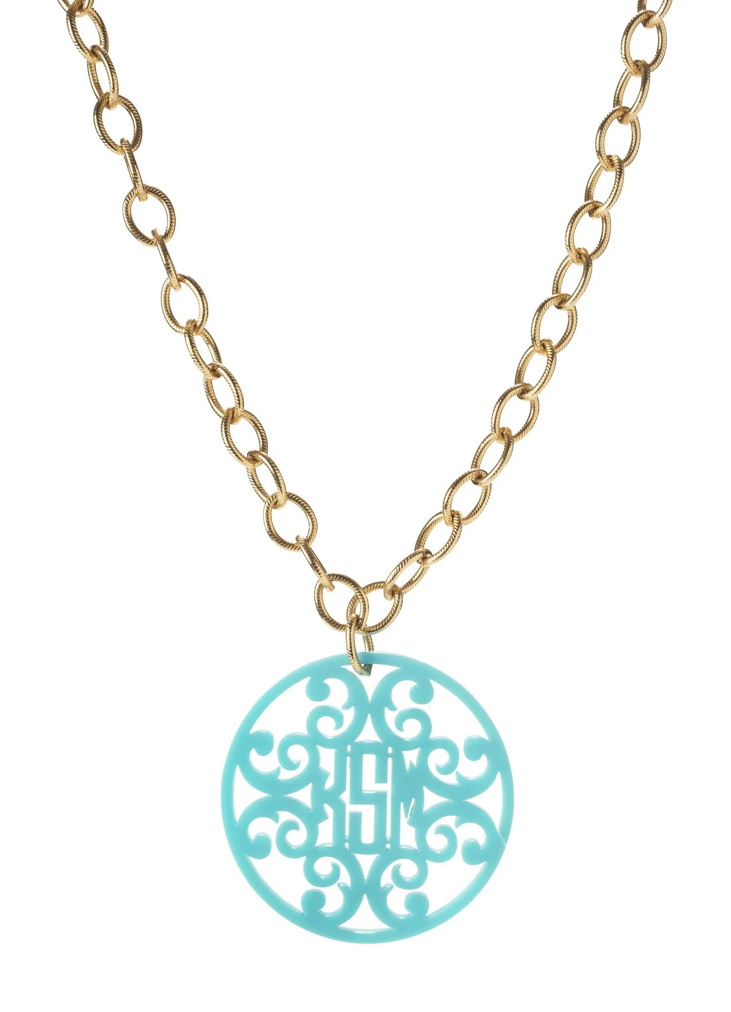 Rimmed Filigree Monogram on Greenwich Chain (WS)