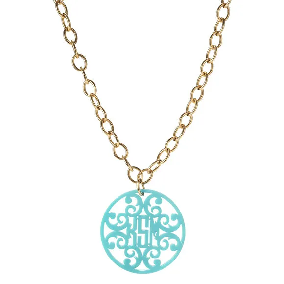 Rimmed Filigree Monogram on Greenwich Chain (WS)