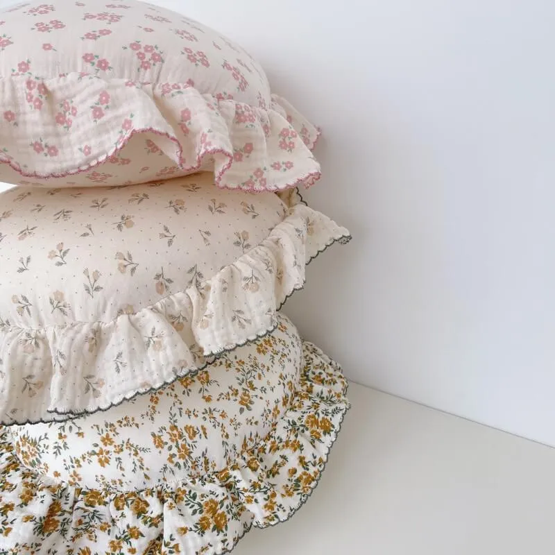 Round Ruffle Decorative Pillows for Baby Nursery