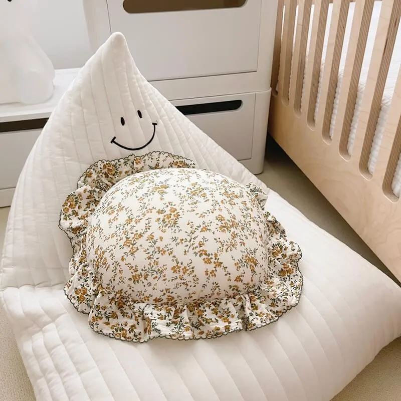 Round Ruffle Decorative Pillows for Baby Nursery