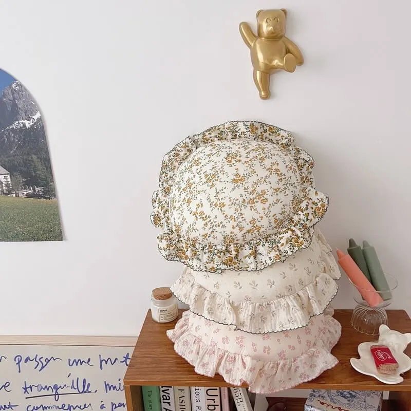 Round Ruffle Decorative Pillows for Baby Nursery