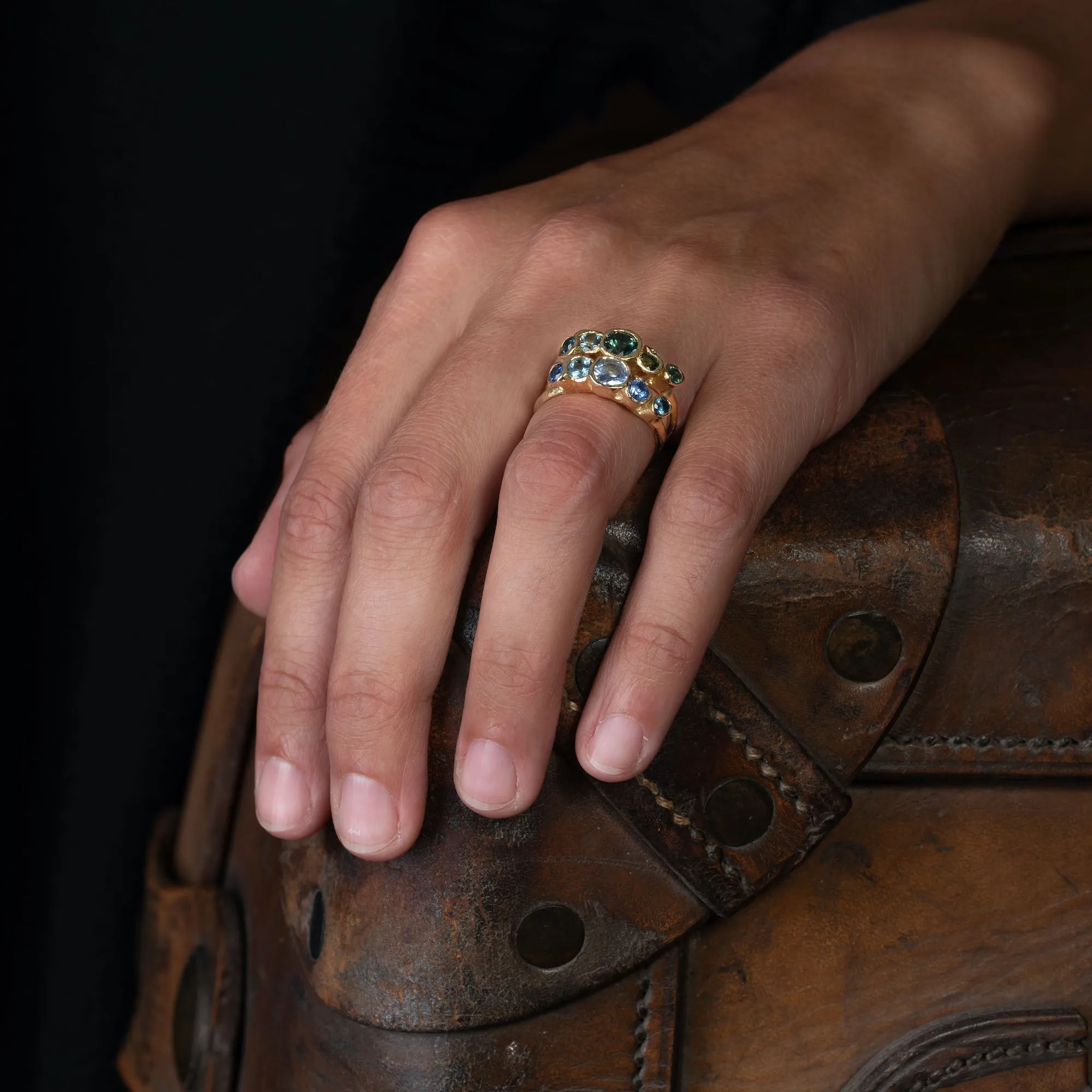 Sea Green Sapphire Nori Ring