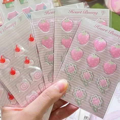 Sweet Strawberry Crystal Decoration Stickers