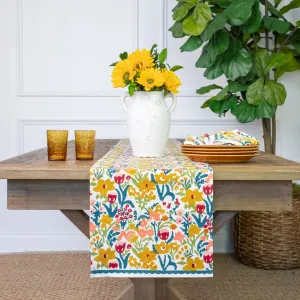 Teal Garden Table Runner