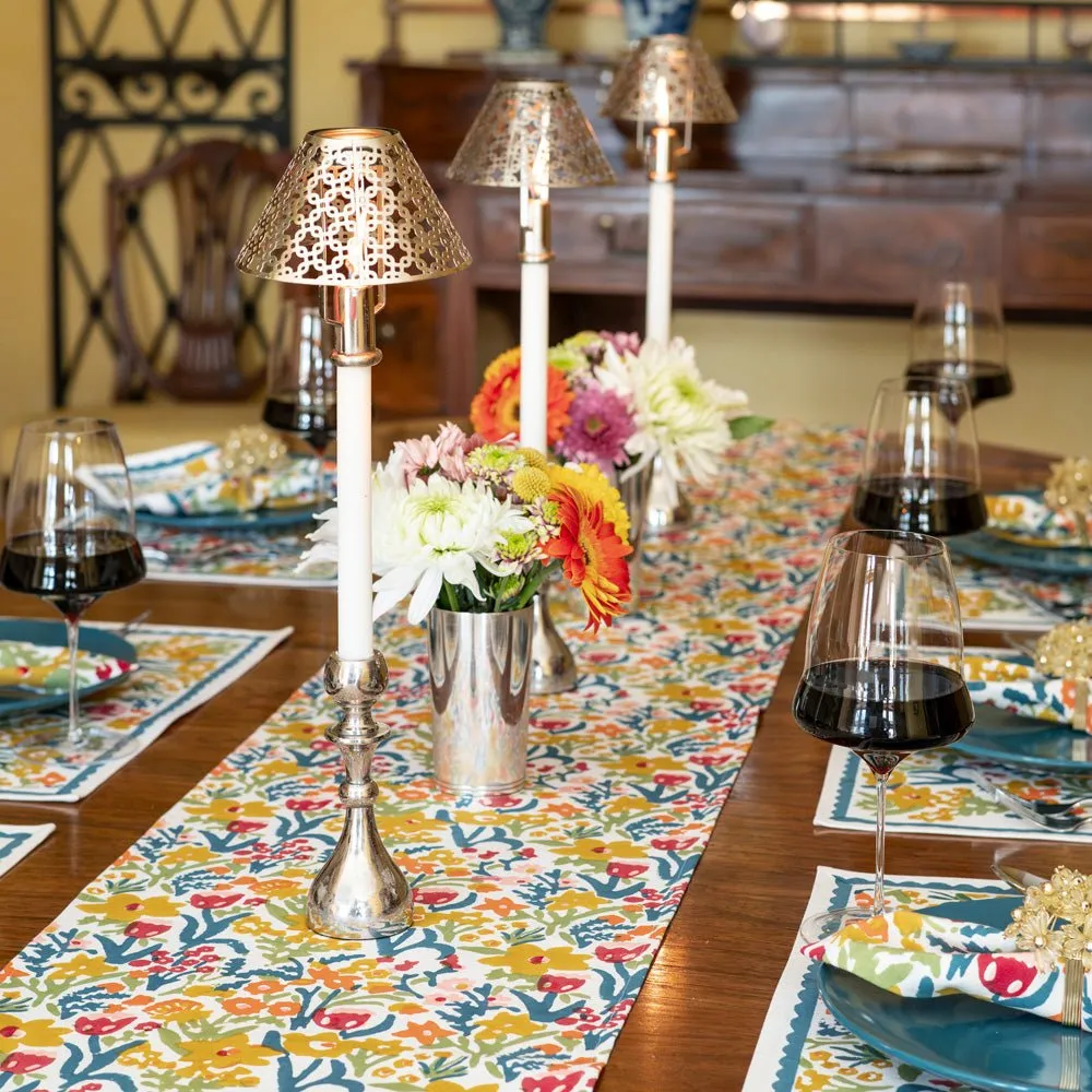 Teal Garden Table Runner