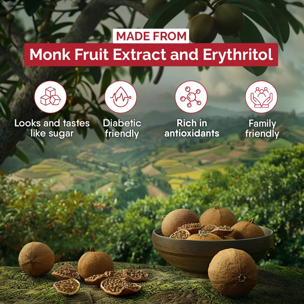 TruNativ Everyday Sweet| Natural 1:1 Sugar Replacer |60 Sachets| Monk Fruit Extract | Natural Sweetener | Zero Calories - Zero Carb - Diabetic Friendly - Keto Friendly | Cook Bake Blend - No Aftertaste (240g)